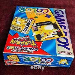 Jeu Garçon Couleurpokemon Pikachu Système Jaune100% Complet Cib Nintendo Console