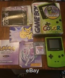 Kiwi Gameboy Couleur Pokemon Cristal Édition Limitée Bundle