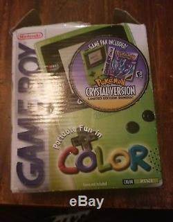 Kiwi Gameboy Couleur Pokemon Cristal Édition Limitée Bundle