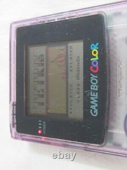L1639 Nintendo Gameboy Console Couleur Clair Violet Jaune Et Jeu Japon Gbc