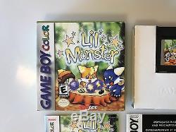 LIL Monster 100% Complete In Box Cib Nintendo Gameboy Coloris Très Rare Pokémon