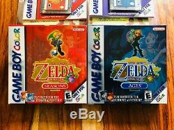 Légende De Zelda Oracle Seasons + Ages Gameboy Color Nintendo 1ère Feuille Imprimée Menthe