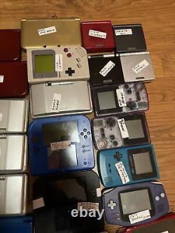 Lot De 45 Nintendo Portables Pièces Et Réparation Gameboy Couleur Ds 3ds Advance Sp Psp