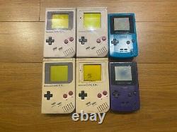 Lot De 6 Nintendo Game Boy (4 Dmg, 2 Couleurs) Broken As-is Pièces / Réparation Junk