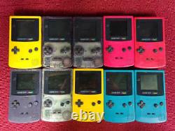 Lot de 10 consoles GameBoy Color GBC Nintendo japonaises vintage aléatoires, en mauvais état