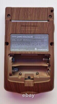 Mod de console Gameboy Color IPS avec boîtier en bois et jeux