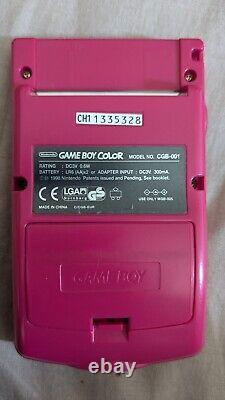 NINTENDO GAME BOY COULEUR ROSE FRAMBOISE Testé Fonctionne