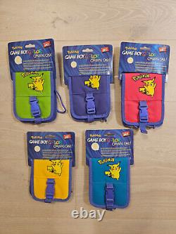 NOUVEAU Lot Rétro Vintage de 5 étuis de sac Pokemon Nintendo Gameboy Game Boy Color GBC