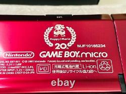 Nintendo 2005 Game Boy Micro Famicom Version Japan Limited Rare En Boîte Complète