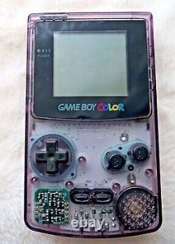 Nintendo Cgb-001 Jeu Garçon Couleur Handheld Clear Atomic Purple Fully Working