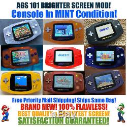 Nintendo Game Boy Advance Gba Ags 101 Brighter Mod Rétro-éclairé Mint Choisissez Une Couleur