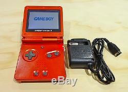 Nintendo Game Boy Advance Gba Sp Flamme Rouge Système Ags 001 Mint Nouveau