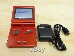 Nintendo Game Boy Advance Gba Sp Flamme Rouge Système Ags 101 Brighter Mint Nouveau