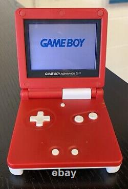 Nintendo Game Boy Advance Sp Ags-001 Avec Pokémon Pokeball Re-shell