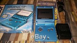 Nintendo Game Boy Advance Sp Surf Blue System Handheld Gba Complet Avec Boîte Cib