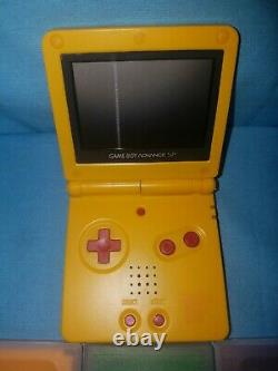 Nintendo Game Boy Avance Gba Sp Pikachu Yellow Pokemon Games Bundle Ags 001
