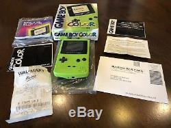 Nintendo Game Boy Color 1999 Kiwi Système Portatif Cgb-001 (complet / Rare Trouve)