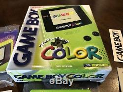 Nintendo Game Boy Color 1999 Kiwi Système Portatif Cgb-001 (complet / Rare Trouve)