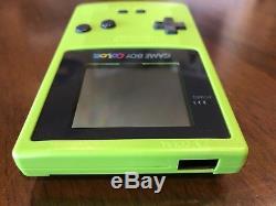 Nintendo Game Boy Color 1999 Kiwi Système Portatif Cgb-001 (complet / Rare Trouve)