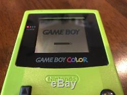 Nintendo Game Boy Color 1999 Kiwi Système Portatif Cgb-001 (complet / Rare Trouve)