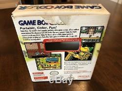 Nintendo Game Boy Color 1999 Kiwi Système Portatif Cgb-001 (complet / Rare Trouve)