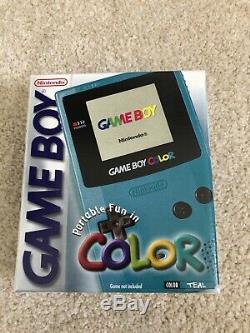 Nintendo Game Boy Color 1999 Teal Cgb-001 Nouveau Dans La Boîte Scellés