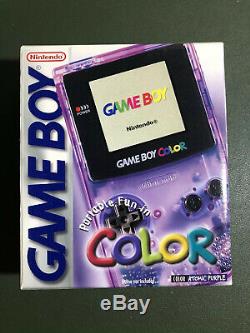 Nintendo Game Boy Color Atomic Mint Purple- Marque New -rare- Scellés