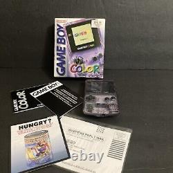 Nintendo Game Boy Color Atomic Purple Handheld Console En Boîte Avec Manuel. Lire