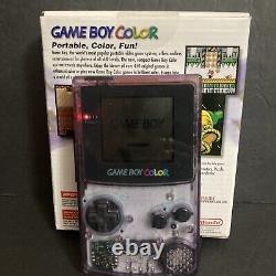 Nintendo Game Boy Color Atomic Purple Handheld Console En Boîte Avec Manuel. Lire