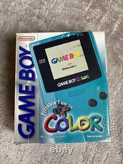 Nintendo Game Boy Color Boîte turquoise Boîte non complète gratuite U. K. P&P