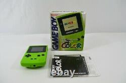 Nintendo Game Boy Color Cbg-01 Green Complet Dans La Boîte Cib Works 1998