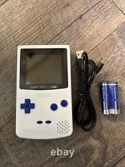 Nintendo Game Boy Color Console Renouvelé Gloss Personnalisé Blanc/bleu