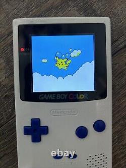 Nintendo Game Boy Color Console Renouvelé Gloss Personnalisé Blanc/bleu