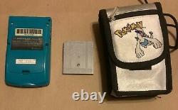 Nintendo Game Boy Color Handheld Game Console -teal Cgb-001 Avec Silver Pokemon