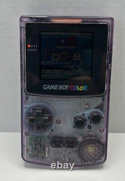 Nintendo Game Boy Color Handheld System Atomic Purple Testé Et Travailler Avec Le Jeu