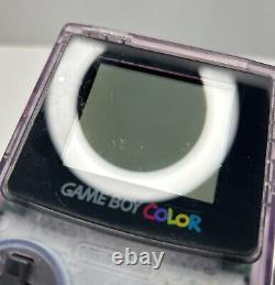 Nintendo Game Boy Color Handheld System Atomic Purple Testé Et Travailler Avec Le Jeu