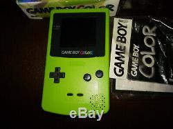 Nintendo Game Boy Color Kiwi Lime Green Cib Ntsc USA Version I + Bonus Protecteur