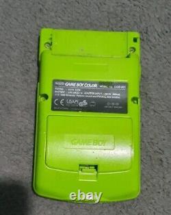 Nintendo Game Boy Color Kiwi Lime Green + Tetris DX & Gallery 2 + étui