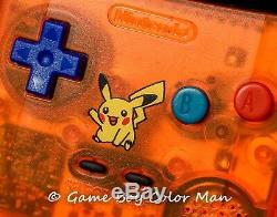 Nintendo Game Boy Color Orange Pikachu Limited Edition Console À La Menthe Seulement