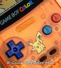 Nintendo Game Boy Color Orange Pikachu Limited Edition Console À La Menthe Seulement