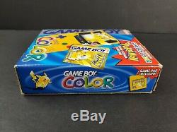 Nintendo Game Boy Color Pokemon Limitée Système Jaune Complete Edition Box Lire
