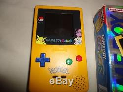 Nintendo Game Boy Color Pokemon Pikachu Edition Console Du Système Jaune Terminé