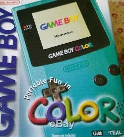 Nintendo Game Boy Color Teal Nouveau Dans Une Boîte Scellée (nib)