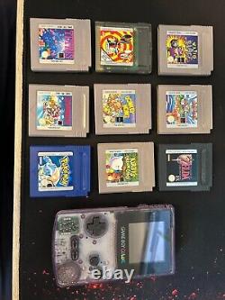 Nintendo Game Boy Color Violet avec 9 jeux rétro Game Boy. Inclus chargeur et batterie.