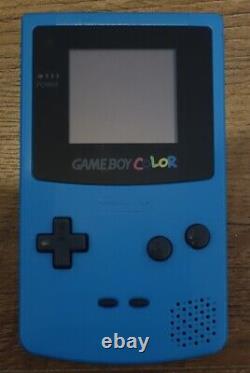 Nintendo Game Boy Color d'origine Teal Blue + Modification rétroéclairée