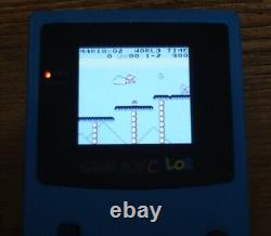 Nintendo Game Boy Color d'origine Teal Blue + Modification rétroéclairée