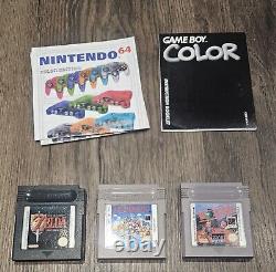 Nintendo Game Boy Color vert kiwi/lime avec boîte, manuels et bundle de jeux