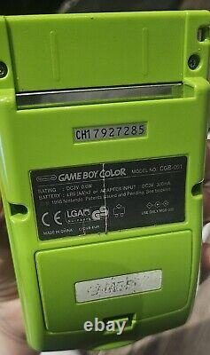 Nintendo Game Boy Color vert kiwi/lime avec boîte, manuels et bundle de jeux