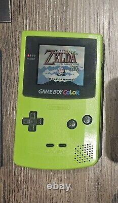 Nintendo Game Boy Color vert kiwi/lime avec boîte, manuels et bundle de jeux