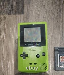 Nintendo Game Boy Color vert kiwi/lime avec boîte, manuels et bundle de jeux